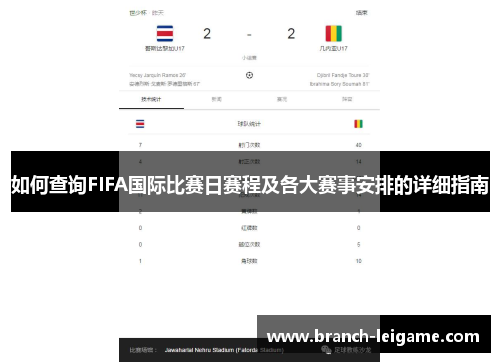 如何查询FIFA国际比赛日赛程及各大赛事安排的详细指南